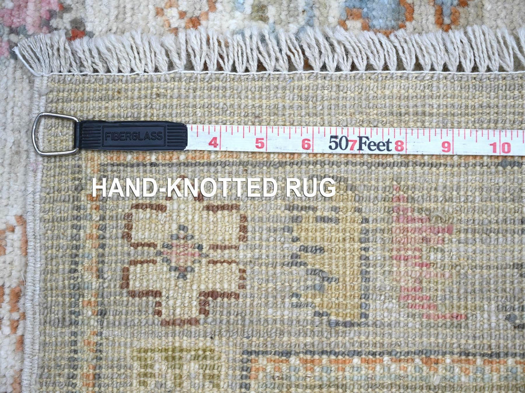 2'9" x 5'10" New Hand Knotted Grey Wool Runner Oriental Rug - MOA10222394