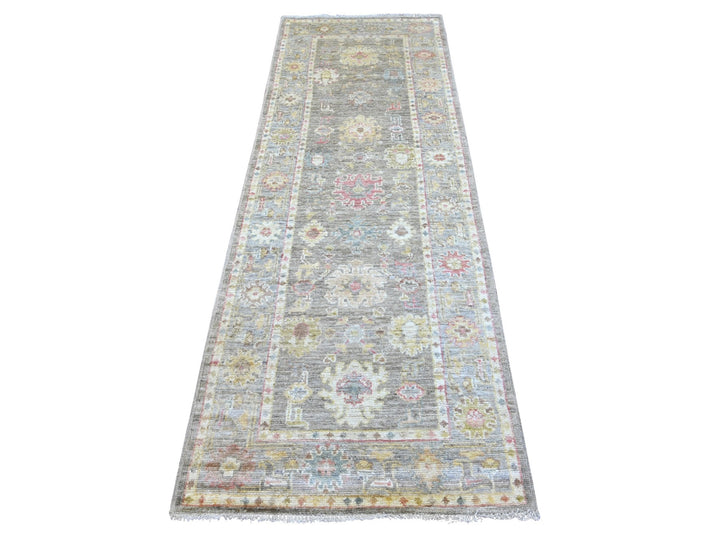 2'9" x 7'9" New Hand Knotted Brown Wool Runner Oriental Rug - MOA10222395