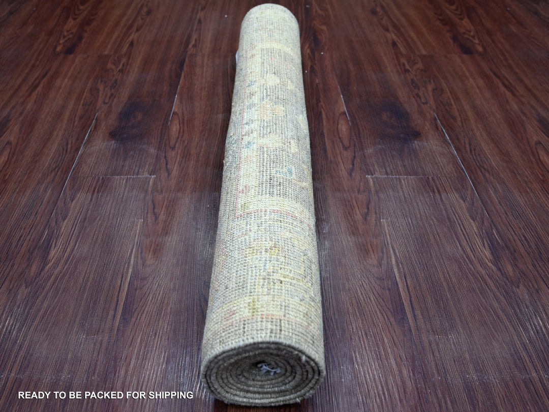2'9" x 7'9" New Hand Knotted Brown Wool Runner Oriental Rug - MOA10222395