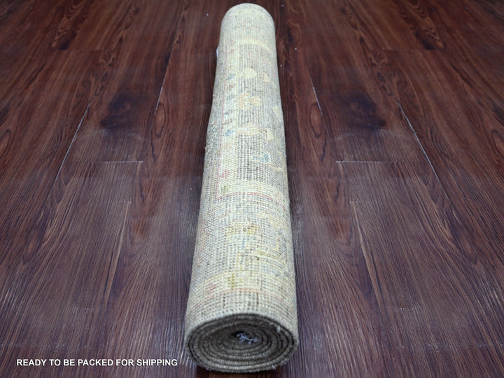 2'9" x 7'9" New Hand Knotted Brown Wool Runner Oriental Rug - MOA10222395