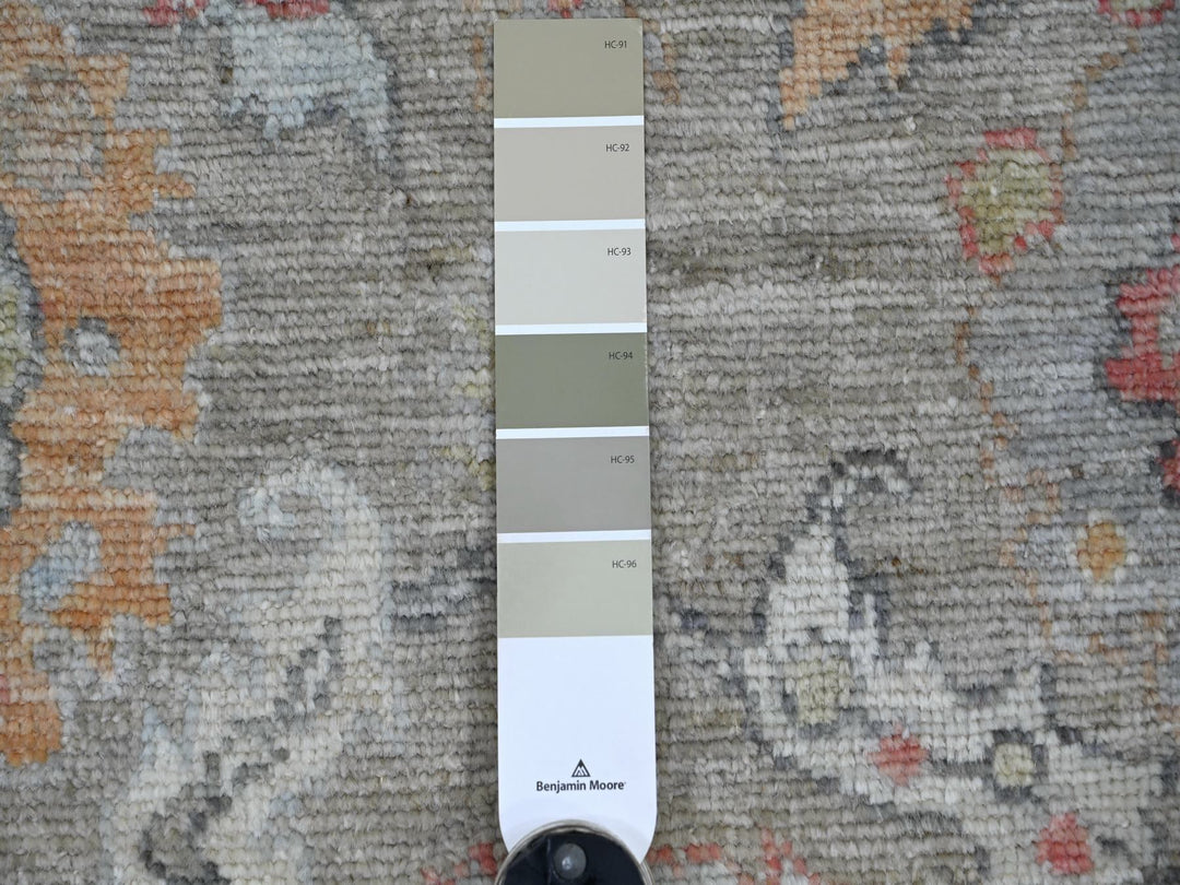 3'11" x 15'1" New Hand Knotted Grey Wool Runner Oriental Rug - MOA10222398