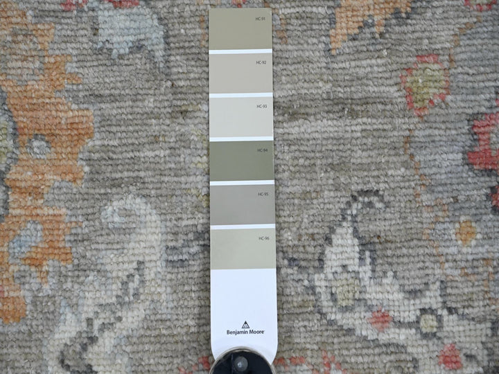 3'11" x 15'1" New Hand Knotted Grey Wool Runner Oriental Rug - MOA10222398