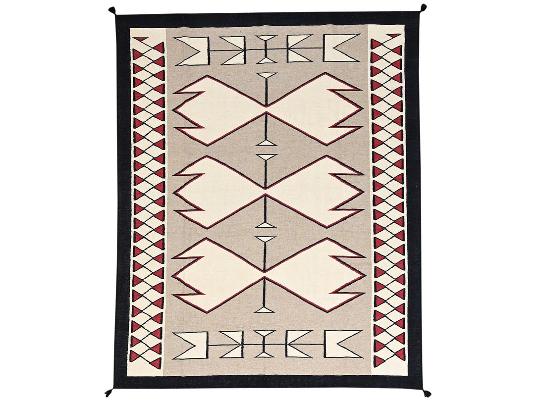 8'2" x 10'2" New Hand Woven Brown Wool Rectangle Oriental Rug - MOA1022239