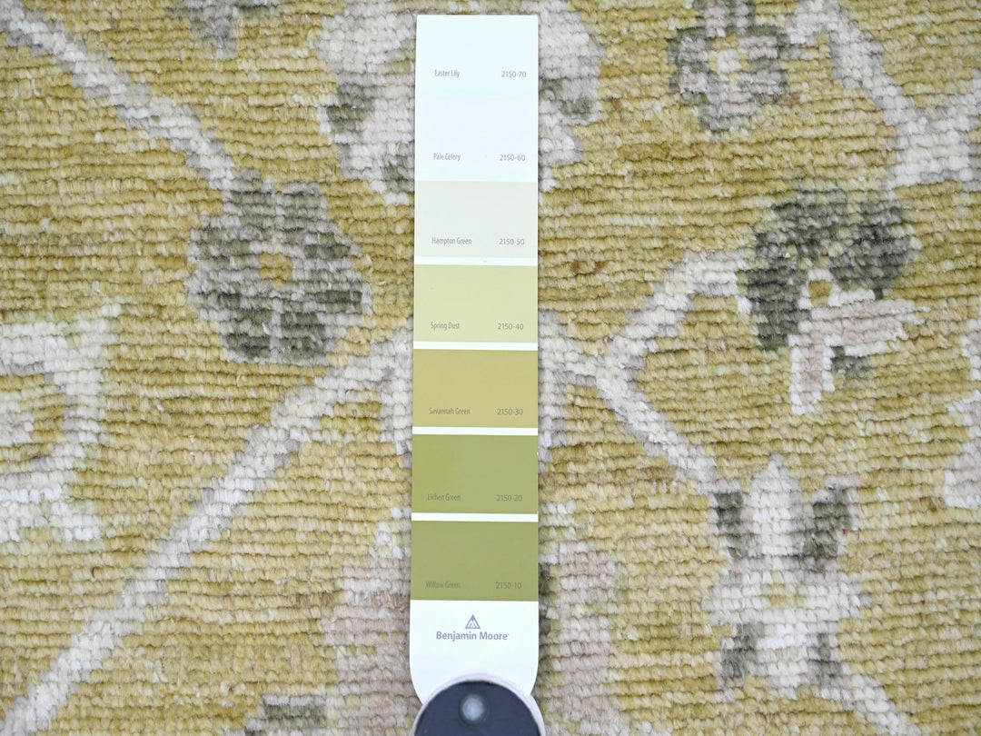 4'1" x 6'1" New Hand Knotted Green Wool Rectangle Oriental Rug - MOA10222400