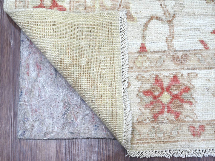 3'11" x 5'9" New Hand Knotted Ivory Wool Rectangle Oriental Rug - MOA10222401