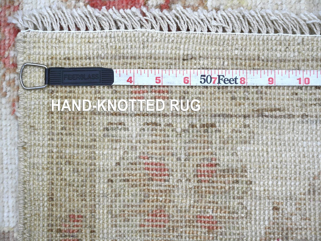 3'11" x 5'9" New Hand Knotted Ivory Wool Rectangle Oriental Rug - MOA10222401