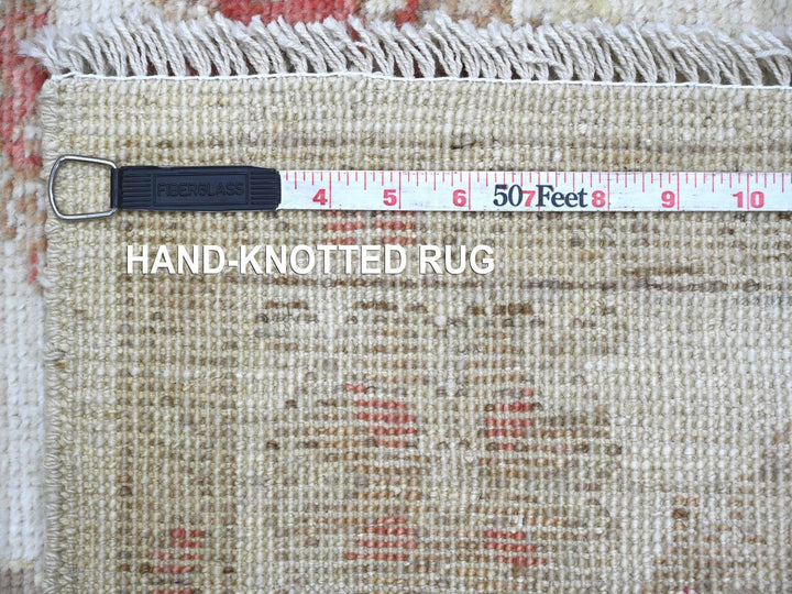 3'11" x 5'9" New Hand Knotted Ivory Wool Rectangle Oriental Rug - MOA10222401