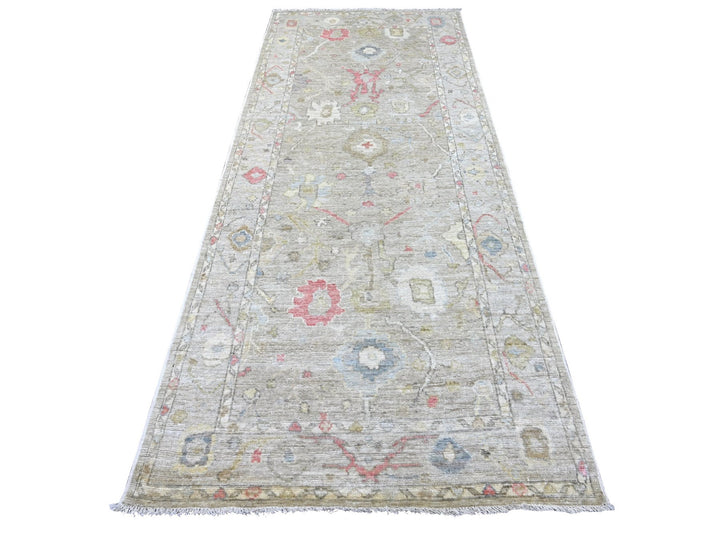 4'0" x 9'8" New Hand Knotted Green Wool Runner Oriental Rug - MOA10222402
