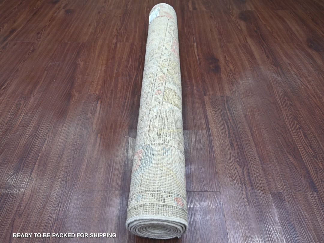 4'0" x 9'8" New Hand Knotted Green Wool Runner Oriental Rug - MOA10222402