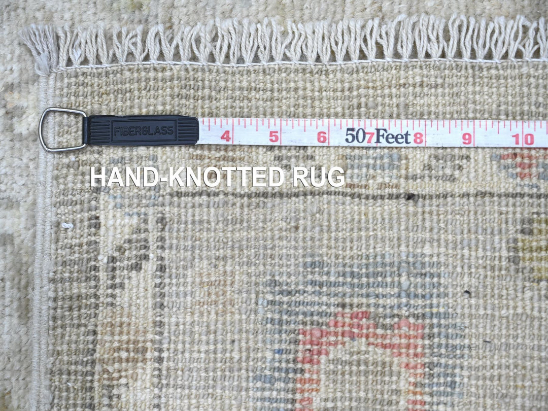 4'0" x 9'8" New Hand Knotted Green Wool Runner Oriental Rug - MOA10222402