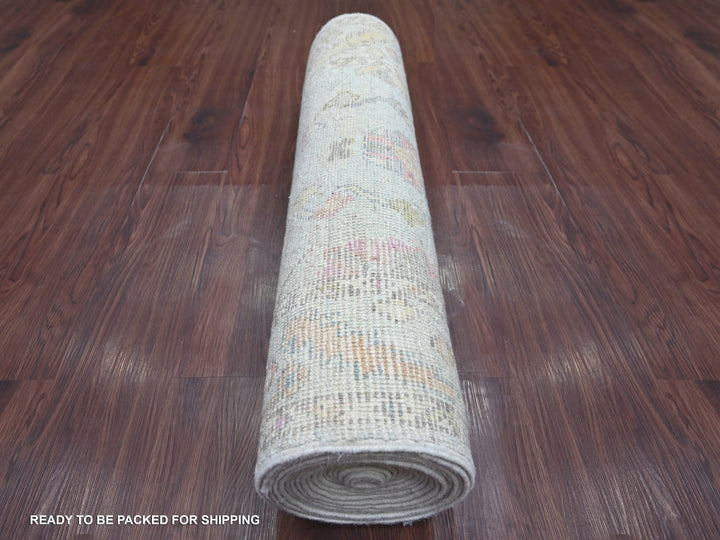 2'11" x 19'2" New Hand Knotted Blue Wool Runner Oriental Rug - MOA10222403