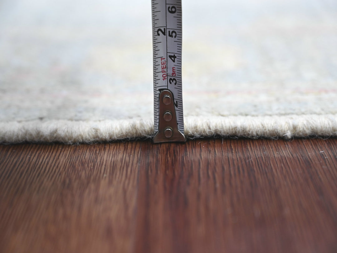 2'6" x 23'4" New Hand Knotted Grey Wool Runner Oriental Rug - MOA10222405