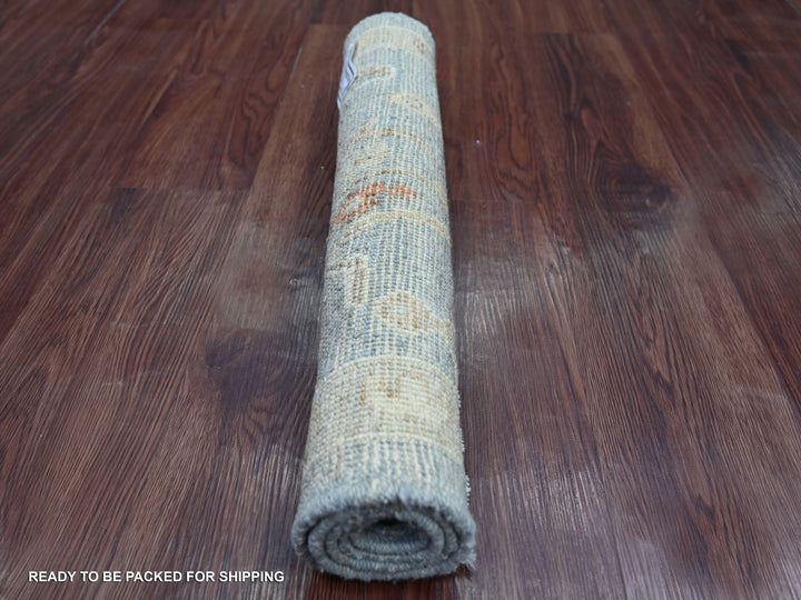 2'1" x 3'1" New Hand Knotted Grey Wool Rectangle Oriental Rug - MOA10222406