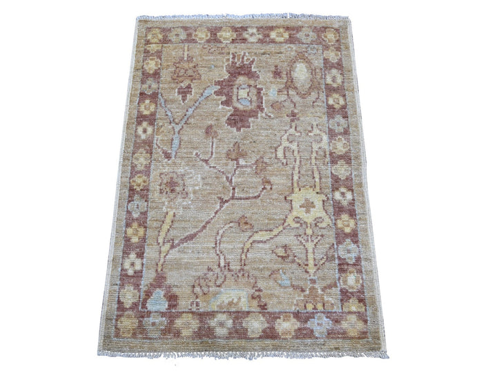 2'0" x 3'0" New Hand Knotted Brown Wool Rectangle Oriental Rug - MOA10222407