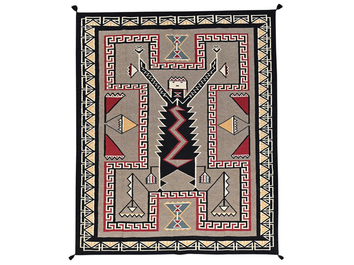 8'0" x 9'8" New Hand Woven Brown Wool Rectangle Oriental Rug - MOA1022240
