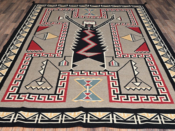 8'0" x 9'8" New Hand Woven Brown Wool Rectangle Oriental Rug - MOA1022240