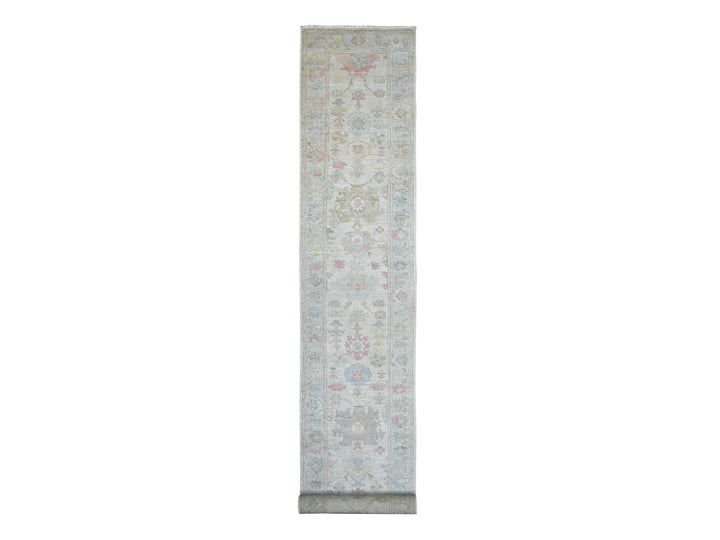 2'11" x 21'0" New Hand Knotted Ivory Wool Runner Oriental Rug - MOA10222411