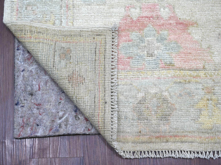 2'11" x 21'0" New Hand Knotted Ivory Wool Runner Oriental Rug - MOA10222411