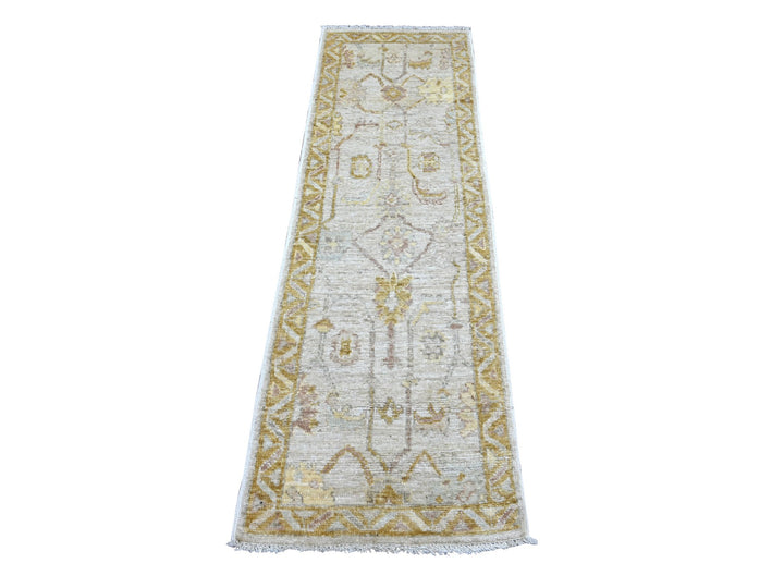 1'11" x 5'11" New Hand Knotted Grey Wool Runner Oriental Rug - MOA10222412