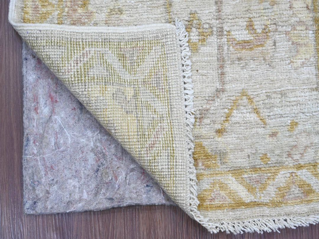 1'11" x 5'11" New Hand Knotted Grey Wool Runner Oriental Rug - MOA10222412