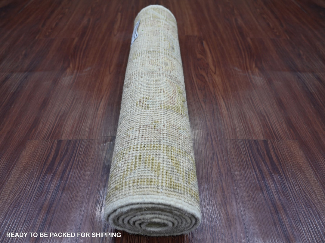 1'11" x 5'11" New Hand Knotted Grey Wool Runner Oriental Rug - MOA10222412