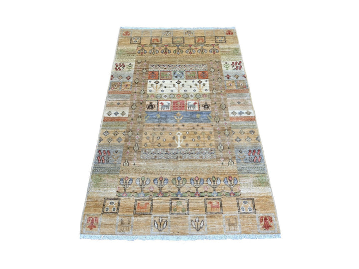 3'1" x 4'11" New Hand Knotted Brown Wool Rectangle Oriental Rug - MOA10222414