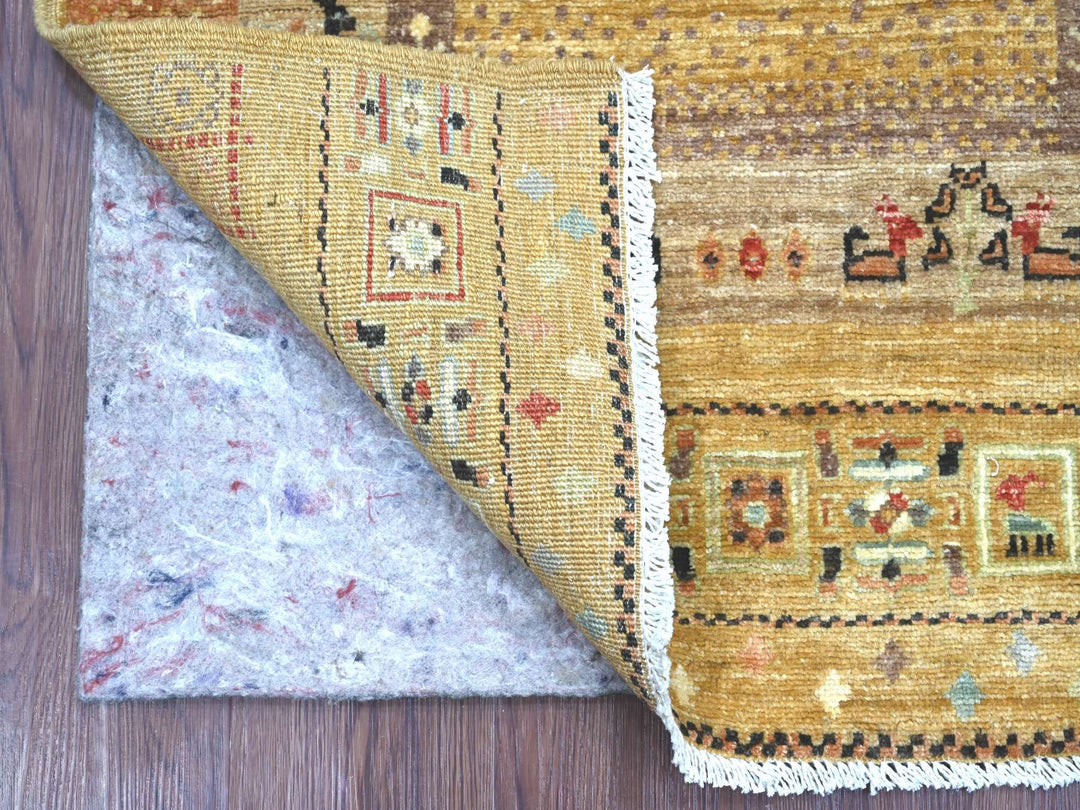 2'9" x 5'10" New Hand Knotted Brown Wool Runner Oriental Rug - MOA10222415