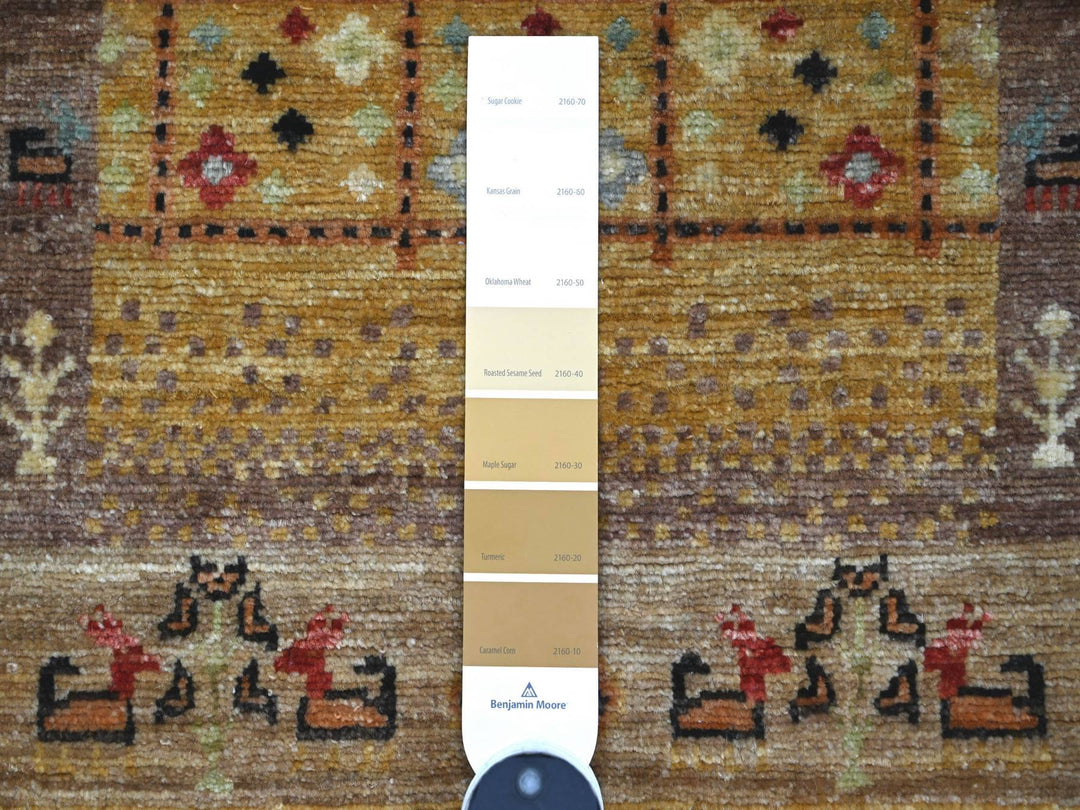 2'9" x 5'10" New Hand Knotted Brown Wool Runner Oriental Rug - MOA10222415