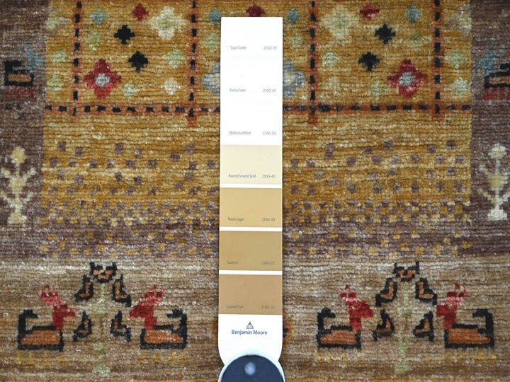 2'9" x 5'10" New Hand Knotted Brown Wool Runner Oriental Rug - MOA10222415