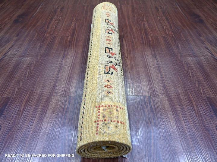 2'9" x 5'10" New Hand Knotted Brown Wool Runner Oriental Rug - MOA10222415