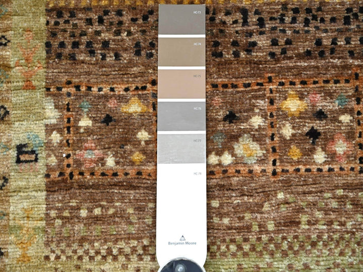 2'8" x 5'7" New Hand Knotted Brown Wool Runner Oriental Rug - MOA10222416