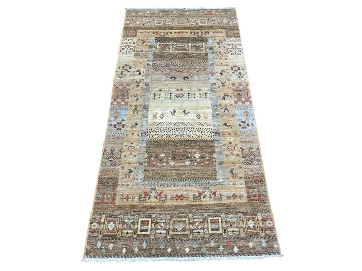 2'8" x 5'7" New Hand Knotted Brown Wool Runner Oriental Rug - MOA10222417