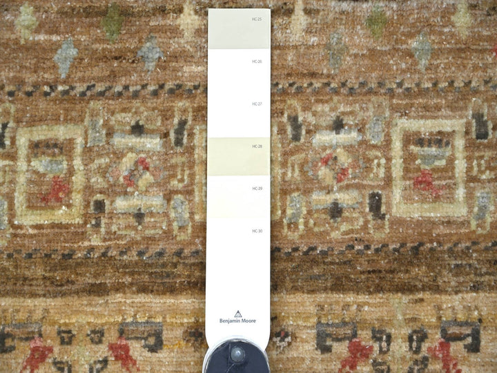 2'8" x 5'7" New Hand Knotted Brown Wool Runner Oriental Rug - MOA10222417