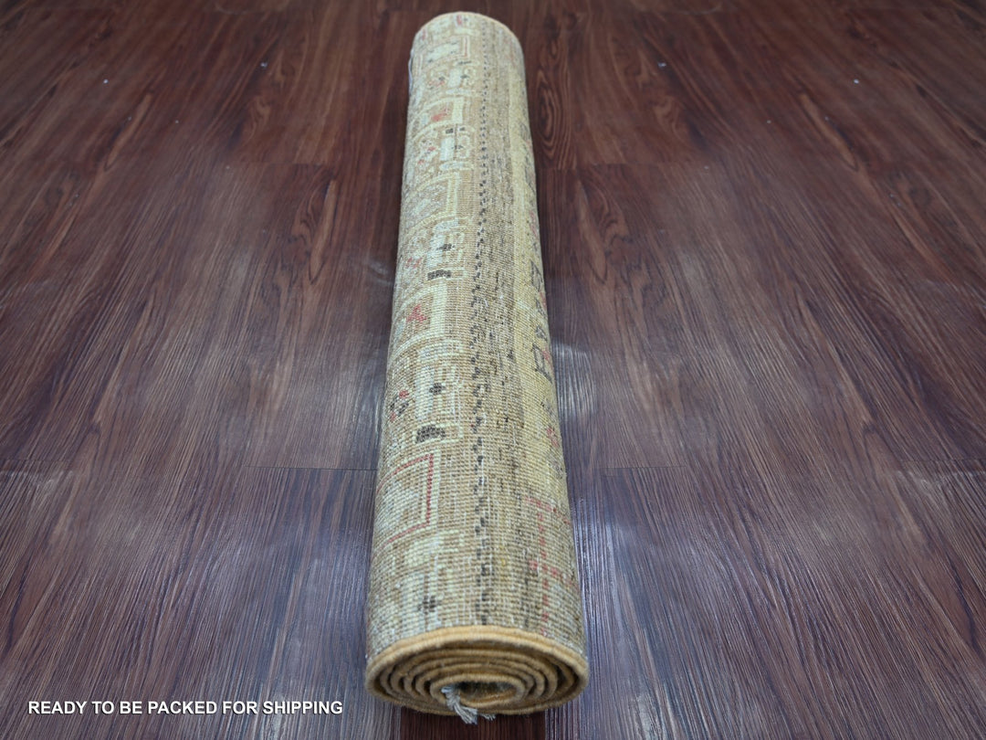 2'8" x 5'7" New Hand Knotted Brown Wool Runner Oriental Rug - MOA10222417