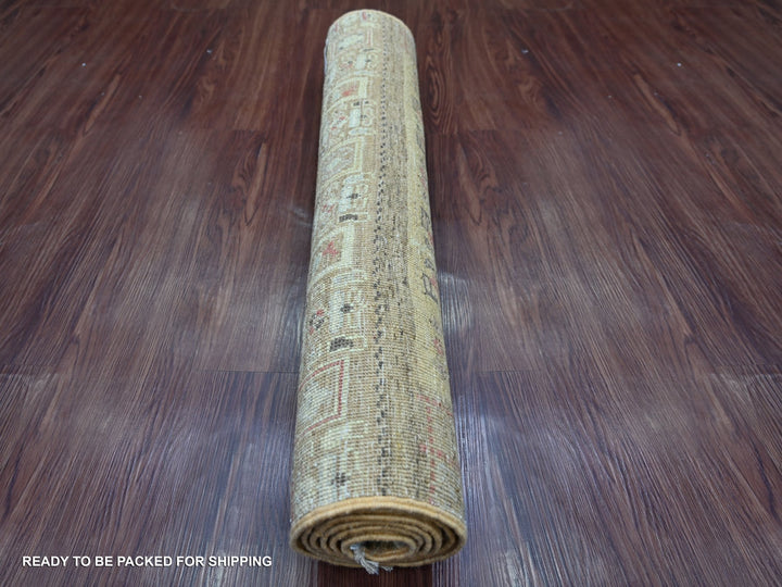 2'8" x 5'7" New Hand Knotted Brown Wool Runner Oriental Rug - MOA10222417