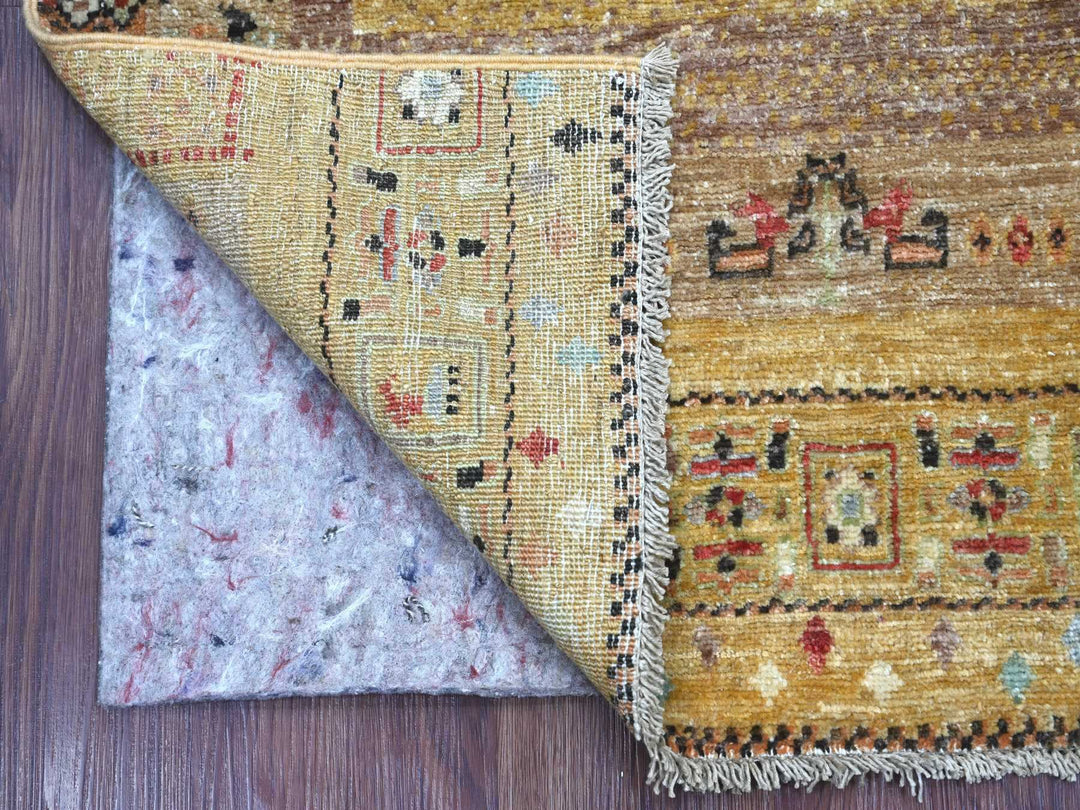 2'11" x 4'10" New Hand Knotted Brown Wool Rectangle Oriental Rug - MOA10222418