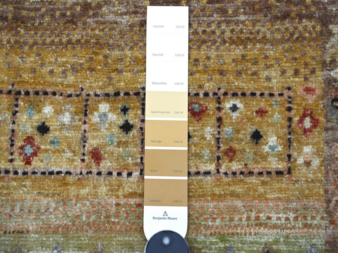 2'11" x 4'10" New Hand Knotted Brown Wool Rectangle Oriental Rug - MOA10222418