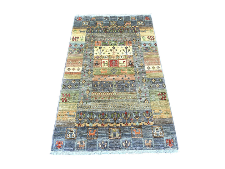 3'0" x 4'10" New Hand Knotted Grey Wool Rectangle Oriental Rug - MOA10222419
