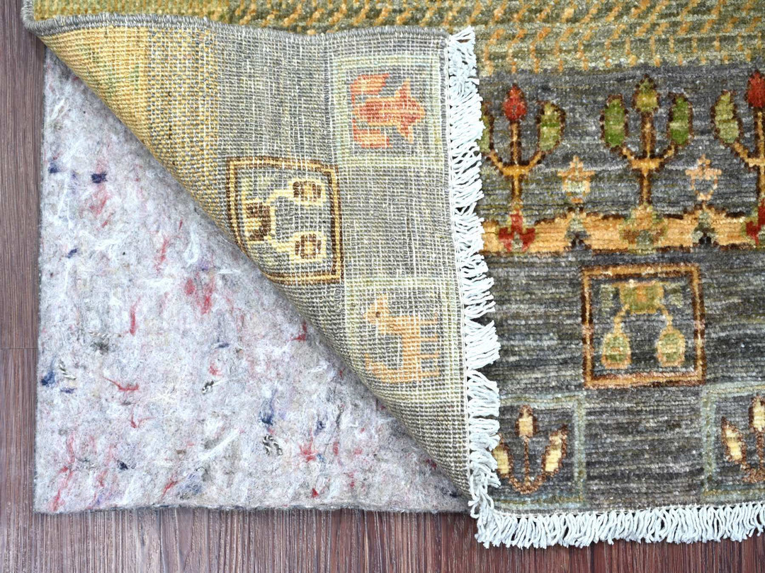 3'0" x 4'10" New Hand Knotted Grey Wool Rectangle Oriental Rug - MOA10222419