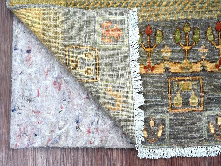 3'0" x 4'10" New Hand Knotted Grey Wool Rectangle Oriental Rug - MOA10222419