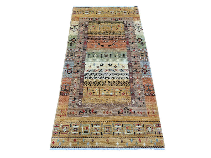 2'10" x 5'8" New Hand Knotted Yellow Wool Runner Oriental Rug - MOA10222421