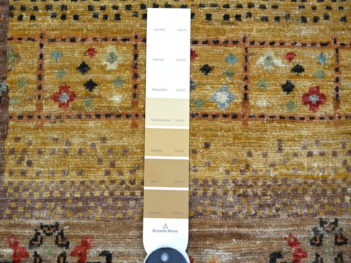 2'10" x 5'8" New Hand Knotted Yellow Wool Runner Oriental Rug - MOA10222421