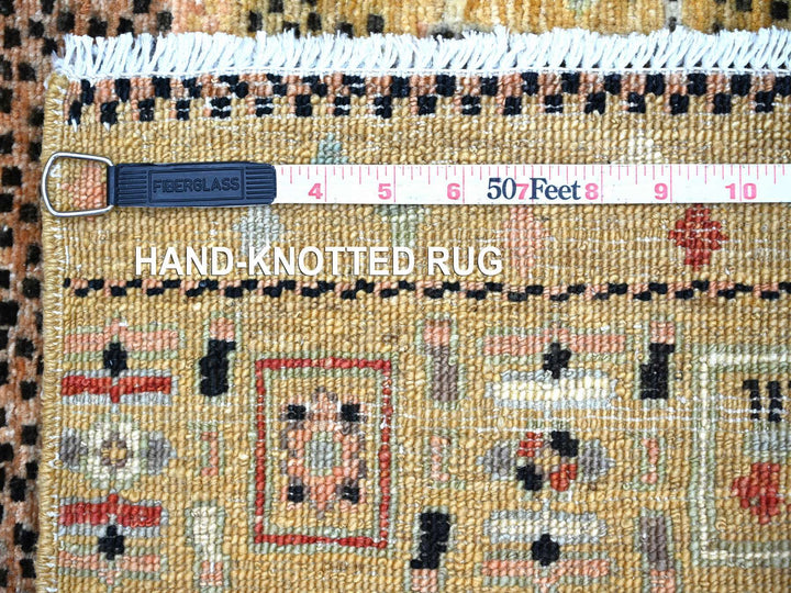 2'10" x 5'8" New Hand Knotted Yellow Wool Runner Oriental Rug - MOA10222421