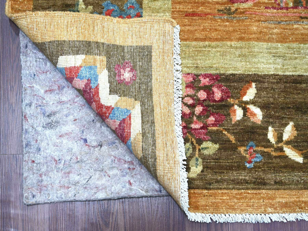 8'1" x 9'8" New Hand Knotted Brown Wool Rectangle Oriental Rug - MOA10222423