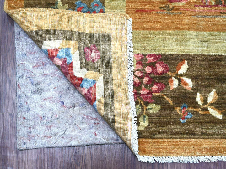 8'1" x 9'8" New Hand Knotted Brown Wool Rectangle Oriental Rug - MOA10222423