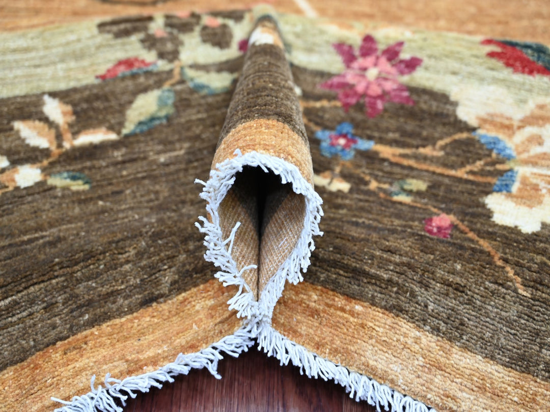 8'1" x 9'8" New Hand Knotted Brown Wool Rectangle Oriental Rug - MOA10222423