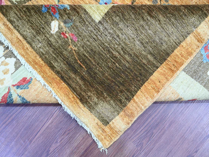 8'1" x 9'8" New Hand Knotted Brown Wool Rectangle Oriental Rug - MOA10222423
