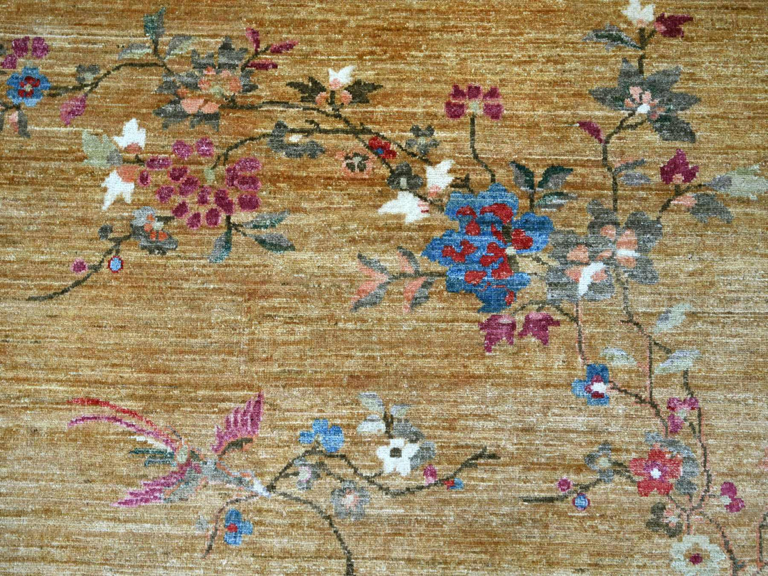 8'1" x 9'8" New Hand Knotted Brown Wool Rectangle Oriental Rug - MOA10222423