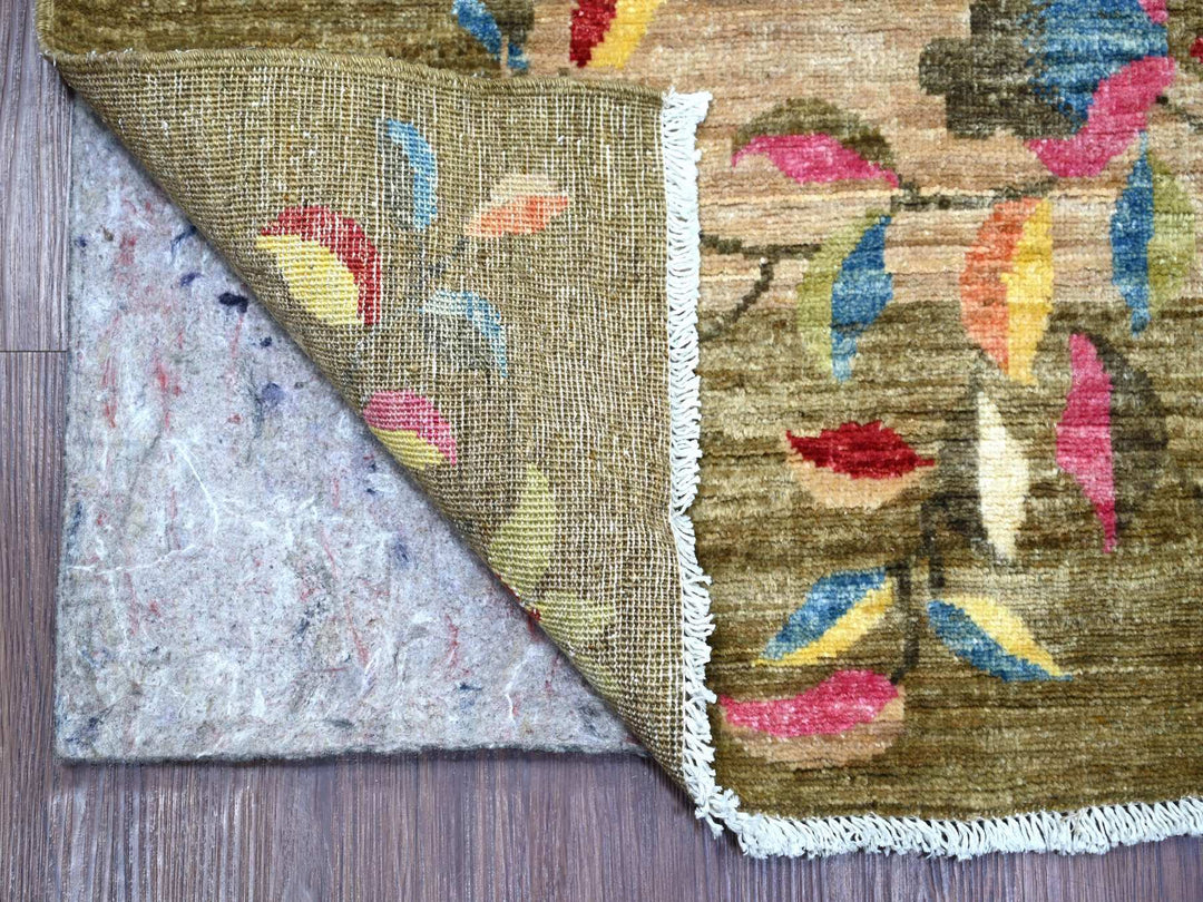 8'0" x 9'10" New Hand Knotted Brown Wool Rectangle Oriental Rug - MOA10222424
