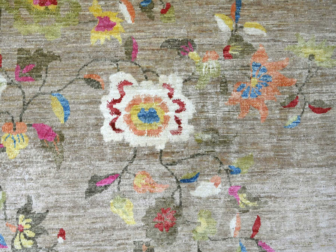 8'0" x 9'10" New Hand Knotted Brown Wool Rectangle Oriental Rug - MOA10222424